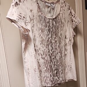 Stylish Women's Top in Cream and Brown
